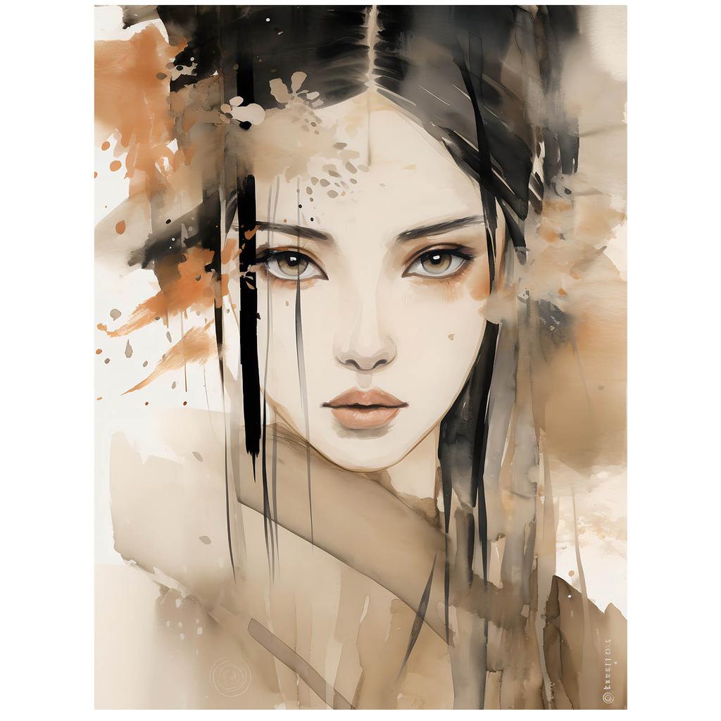 Face of a Beautiful Japanese Woman Face of a Beautiful Japanese Woman, 70X100 Cm, Unframed, Matte Paper 230 Gsm