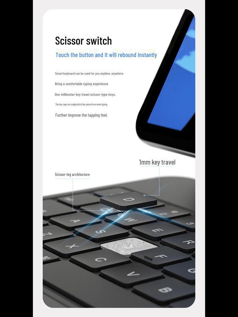 Совместимая с iPad Pro 11/Air 5/Magic Keyboard магнитная сенсорная клавиатура