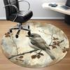 1PC Bird Office Round Area Rug, Mat Suitable For Office, Under Office Chairs Bedroom Living Room Home Decor, Room Deco