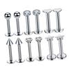 16G Steel Lip Bar Labret Rings Tragus Stud Piercing Jewelry Silver