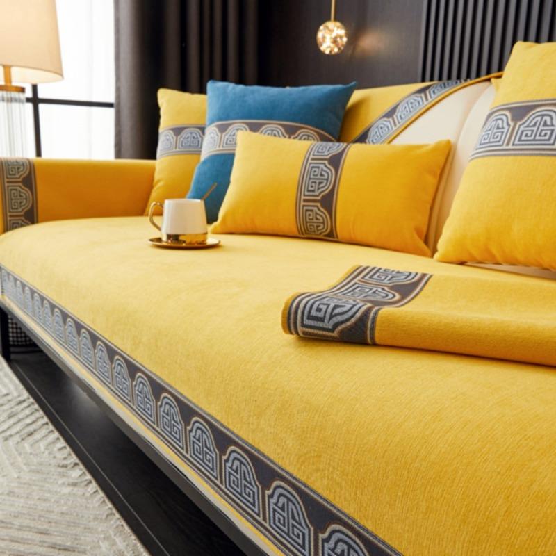 Вышивка Нескользящее Полотенце для Дивана Наволочка Декор Дома L-образные Диваны Подушка Четыре Сезона Универсальный Чехол для Дивана Дом