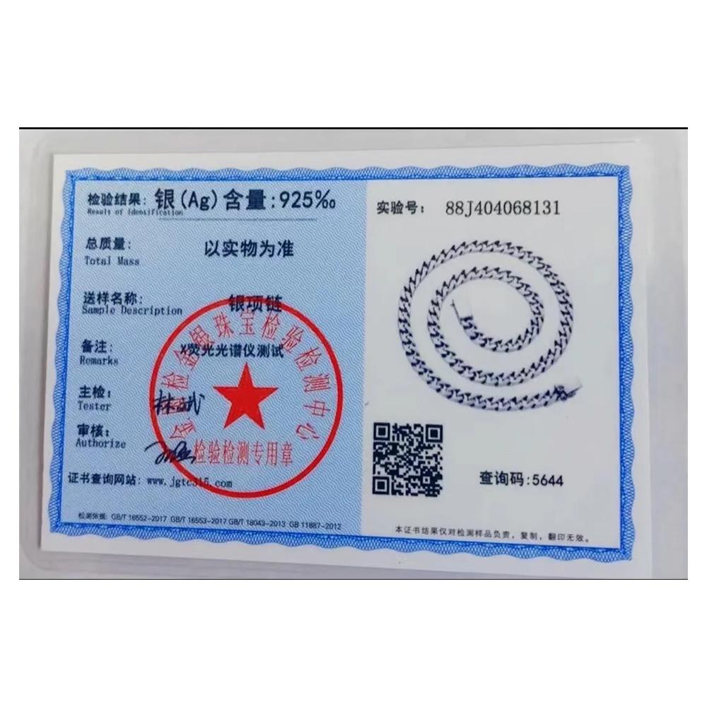 100% S925 стерлингового серебра ожерелье браслет панк S925 серебряные ювелирные изделия никогда не выцветают сертификат на ношение мужские и женские ювелирные изделия подарки