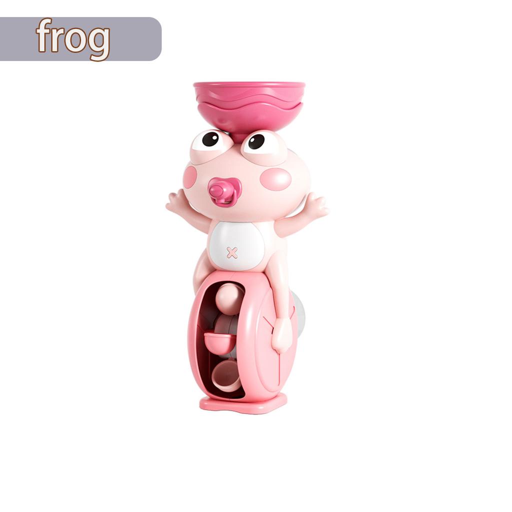 New Frog/ Bird Waterwheel Bath Toy for Children Kid Water Play Game in Shower Montessori Gift Spinner with Suction Cup Bathroom