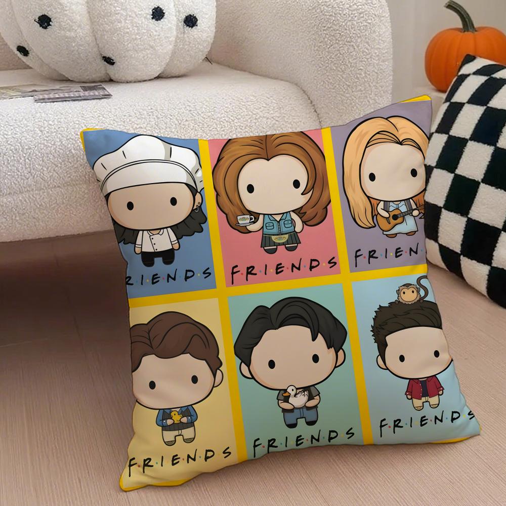 Nostalgic pop fashion FFriends TV Cushion Cover Throw Pillow Cover Hidden Button Durable Polyester Chair Cushion