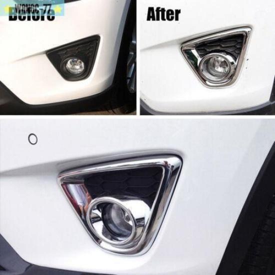 Пара хромированных накладок на противотуманные фары для Mazda CX-5 2013 2014 2015