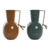 Decorative Vase - Natural - Boho - Metal - 24 Cm - Various Colors (orange, Green, Mustard)