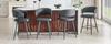 Modern upholstered dining chair with backrest and armrests, minimalist restaurant chair for home, kitchen, hotel, showroom, mid-century style