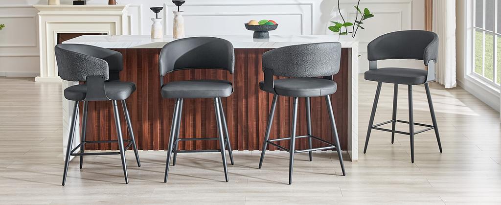 Modern upholstered dining chair with backrest and armrests, minimalist restaurant chair for home, kitchen, hotel, showroom, mid-century style