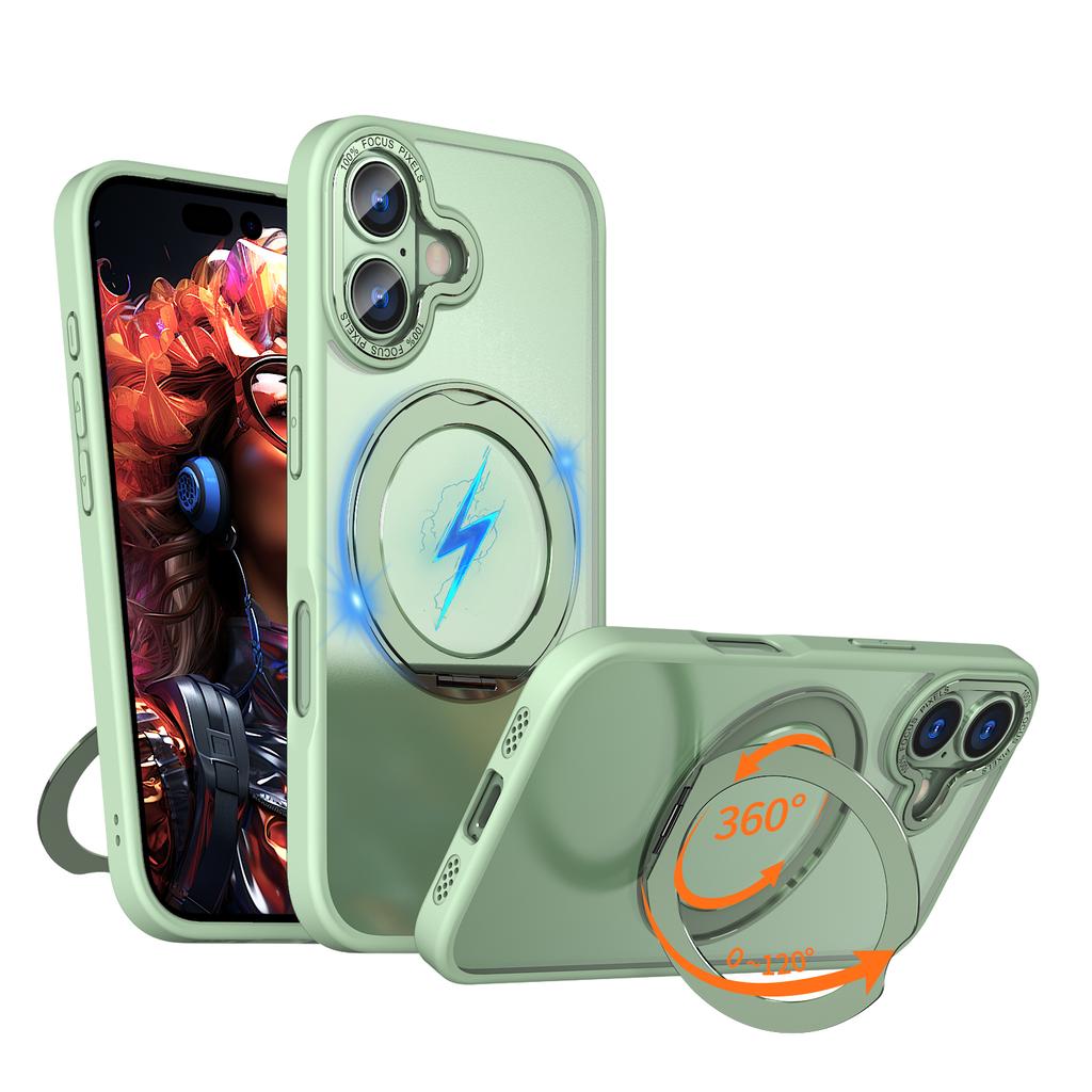 For iPhone 17 Case Compatible with MagSafe TPU + Acrylic Kickstand Phone Cover