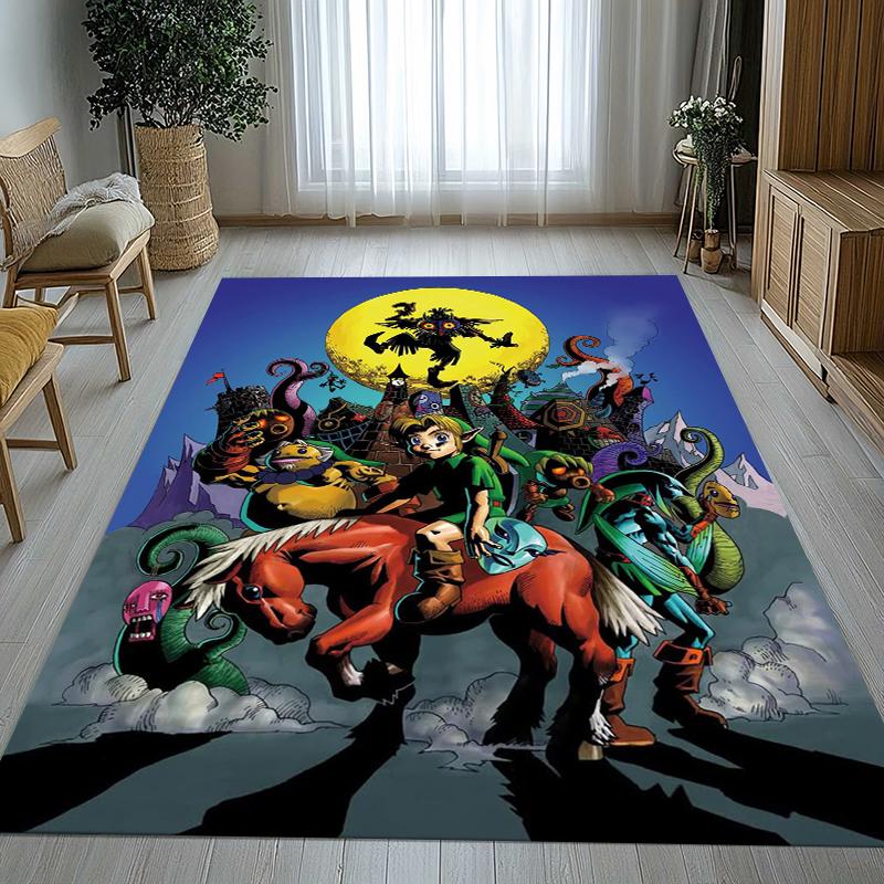 Retro Z-Zelda Cartoon Link Games Living Room Non-Slip Area Rug Soft Carpet for Bedroom Kids Playroom Sofa,Home Decor Doormat