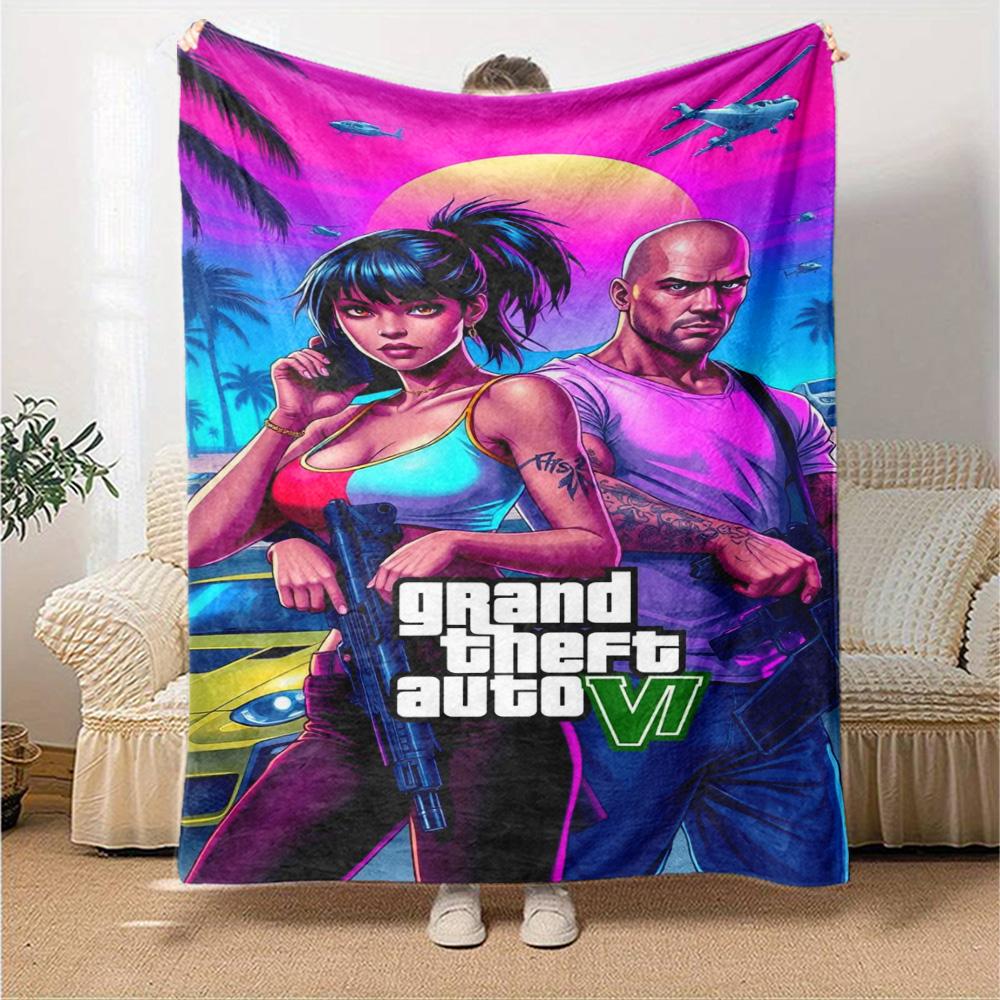 Grand Theft Auto Blanket Soft Warm Cozy Perfect for Office Picnics Bedding Four Seasons Multipurpose Stylish Decor