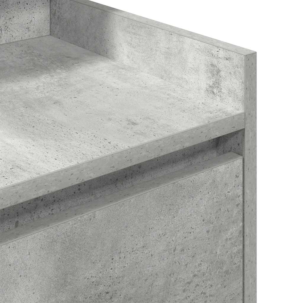 Nightstand with 2 Drawers Concrete Grey 38 x 34 x 80 cm