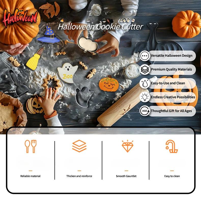 Stainless Steel Halloween Cookie Mold Baking Cookie Mold DIY Cookie Mold Cook Ie Cutter Baking Accessories Baking Tools
