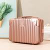Handbag 14 Inch Makeup Case Retro Luggage Travel Box with Straps Mini Handheld Suitcase  Travel