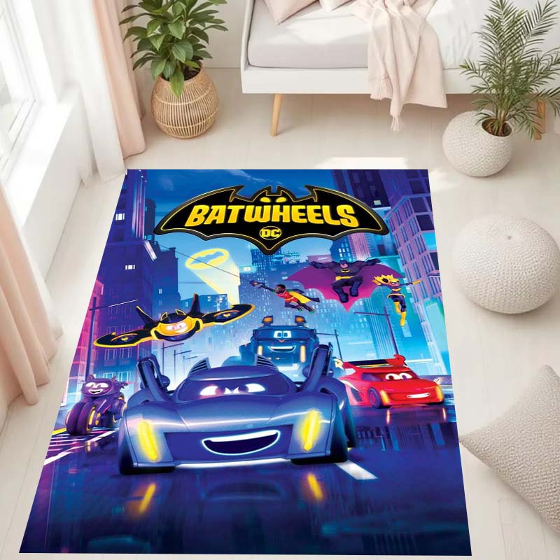 2026 New Batman Batmobile Background Non-Slip Rug, Rectangular Rug, Suitable for Living Room and Bedroom Decor