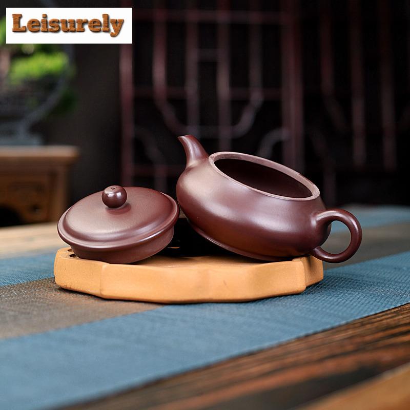 180 мл высококачественный чайник из фиолетовой глины Исин, ручная работа, открытая духовка, необработанный камень, красная глина, чайник, чайный сервиз Zisha для чая в подарок