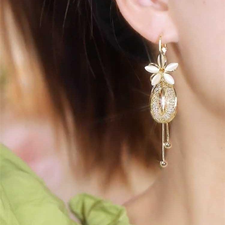 Модные серьги-серьги с цветами для женщин, многоразовые, модная атмосфера, легкая роскошь, серьги с бахромой