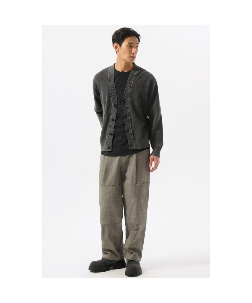 Customellow Gray Garment Dyed Cardigan Cwwas25114Gyx
