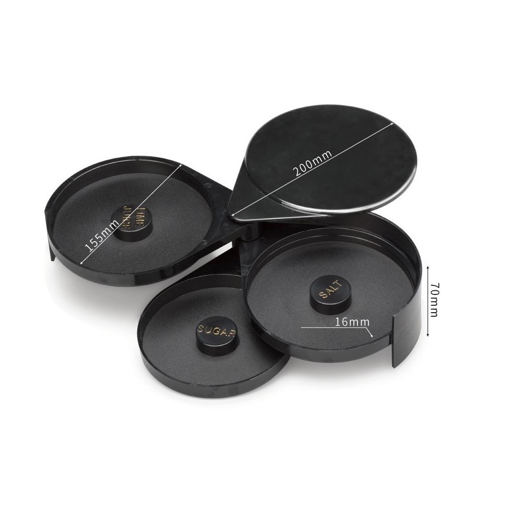 3-х уровневый вращающийся контейнер для соли, контейнер для смешивания соли, контейнер для сахара, устройство для прилипания соли, контейнеры для приправы коктейлей, сока, барменов, барные аксессуары