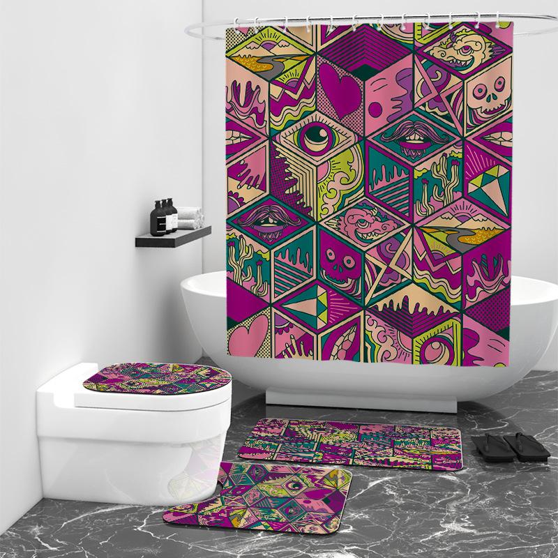 Неправильная геометрическая цифровая печать занавеска для душа ванная комната душ