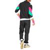 80s 90s Tracksuit Costume for Men Women Retro Hip Hop Windbreaker Jacket Suit Colorblock