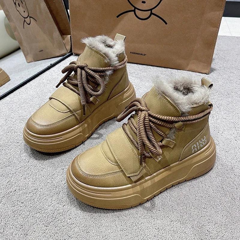 2024 женские новые дизайнерские зимние ботинки зимние короткие плюшевые теплые ботильоны плоская обувь толстая подошва повседневная обувь женские ботинки