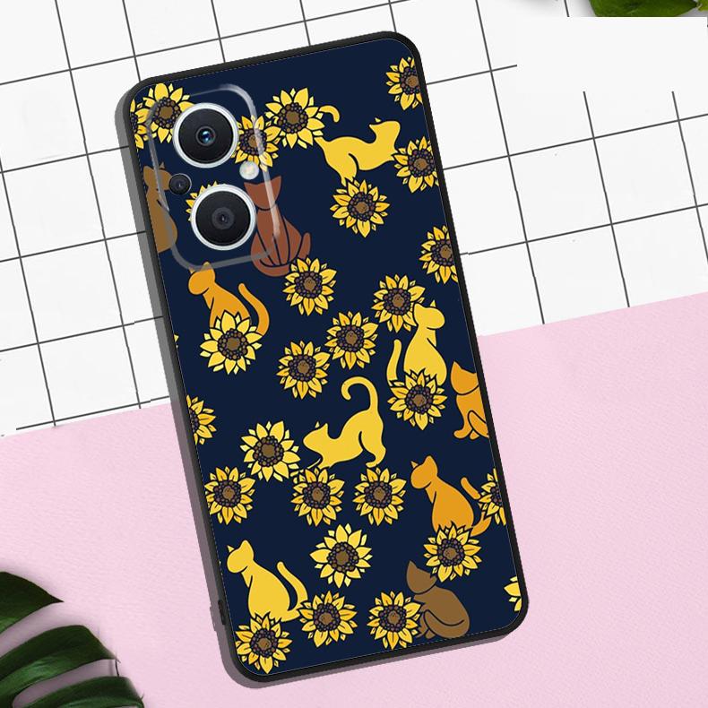 Красивый желтый чехол с подсолнухом для OPPO Reno 13 12 11 F 8T 7 8 10 Pro OPPO Find X8 Pro X6 Pro X3 X5 Lite Чехол Coque