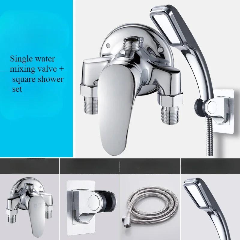 Универсальные смесители для душа и ванны, хромированные краны для установки на бортик и сменные клапаны для холодной воды, аксессуары для душа в ванной комнате