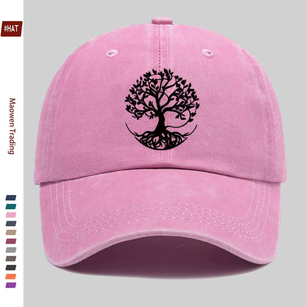 pc Fashionable PatternPrinted Baseball Cap Designed with Treeinspired Motifs Where the Root Shapes Form a Circular Decorativ