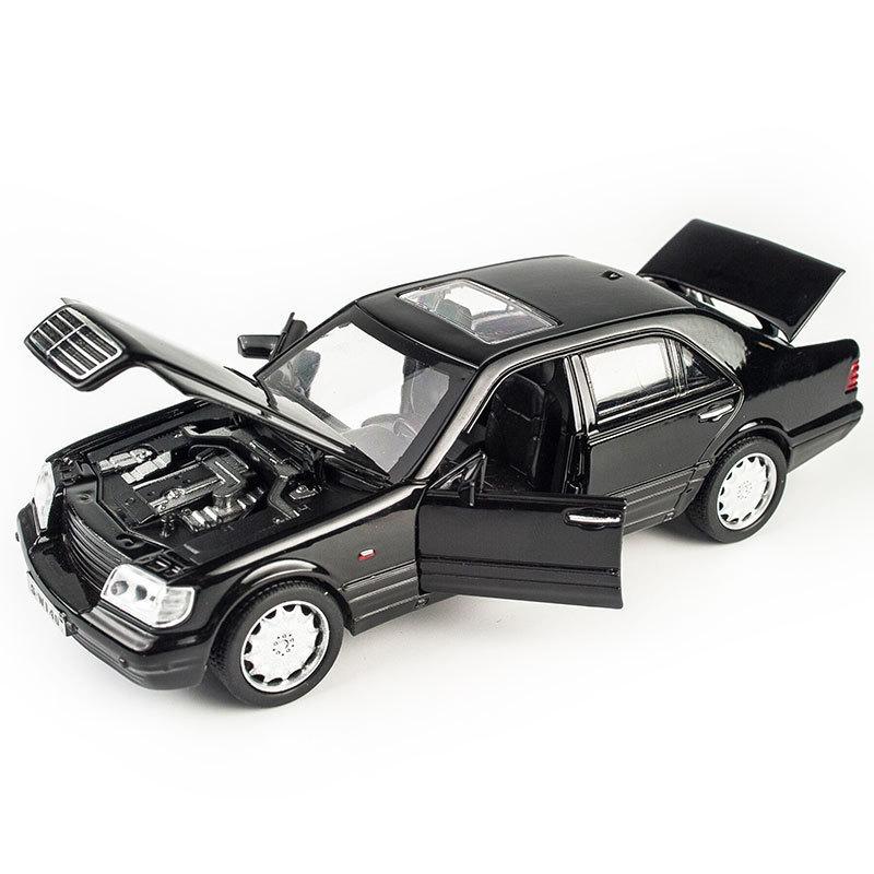 1:32 Mercedes Benz S W140, модель автомобиля из сплава, звуковой свет, откатной светильник, звуковой сплав, модель автомобиля, игрушки для детей