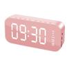 Digital Alarm Clock with Bluetooth Speaker Mirror Surface Bedside Alarm Clocks LED Digital Clock