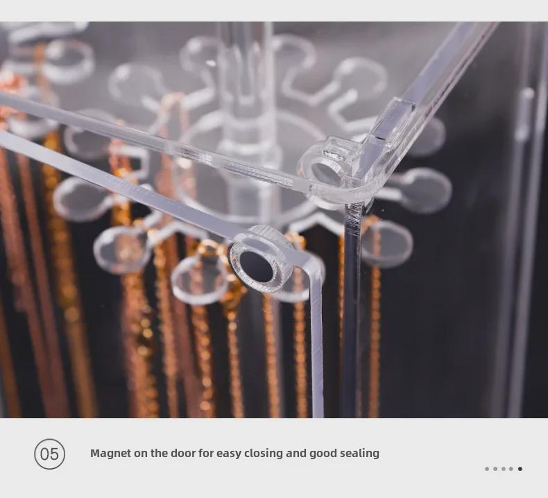 Вращающаяся акриловая подставка для ожерелий и браслетов с 24 крючками