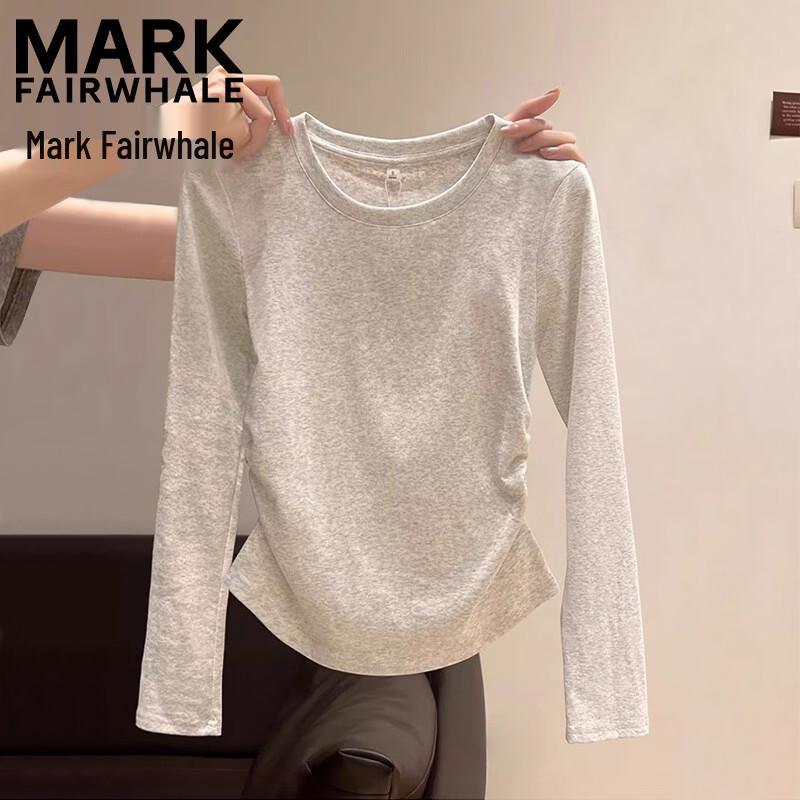 Mark Fairwhale Женская футболка с круглым вырезом, плиссировкой и длинным рукавом
