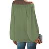 Women's Fashion Casual Spring Autumn Solid Color Print Long Sleeve One Shoulder Blouses & Shirts
