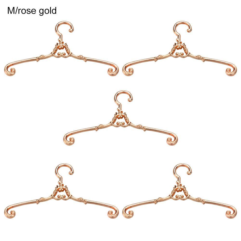 5pcs Mini Toy Alloy Bedroom Decor Dolls Clothes Accessories 4/6.5cm Hangers Dollhouse Furniture