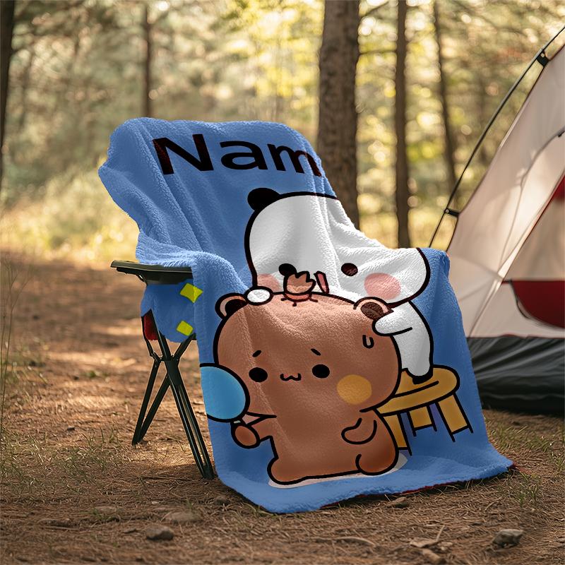 Personalized Custom Name Blanket - Bubu and Dudu Print Design,Blanket for Sofa,Bed,Travel,Camping - Soft and Warm, Great Gift