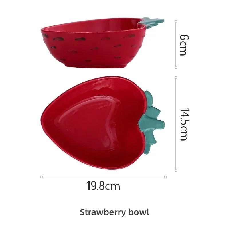 Fruit Shape Hand-painted Ceramic Tableware Pineapple Strawberry Lemon Shape Rice Bowl Fruit Salad Plate Dessert Cake Dish