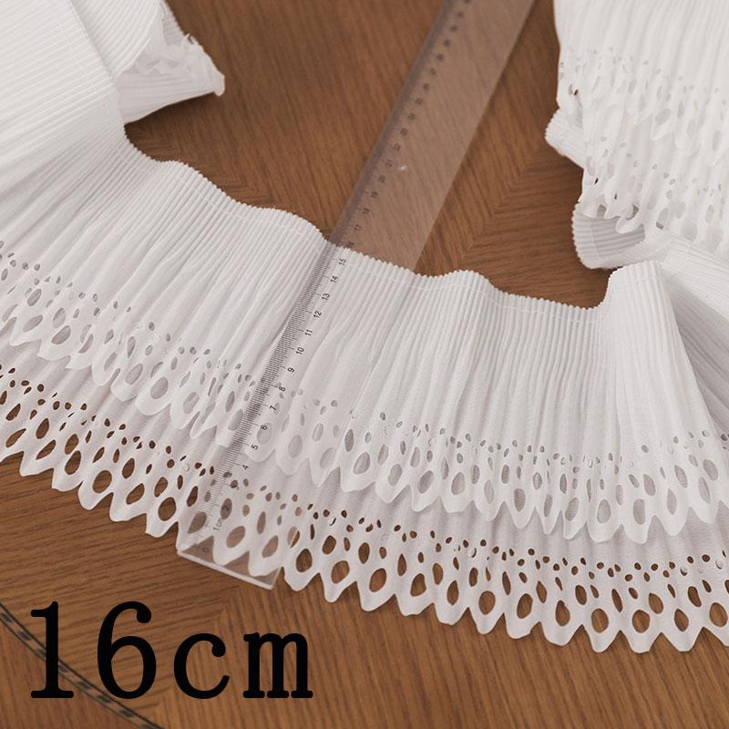 White Pleated Chiffon Fabric Dress Handicraft Skirt Diy Supply Home Decor Fringe For Clothes Sewing Accessories Ribbon Trim 2M