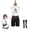 Reze Cosplay Costume Chainsaw Man Outfits Blue Suit Shirt Tie Short Neck Ring Women Anime Uniform Halloween