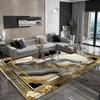Абстрактный стиль Золотой ковер Гостиная Большая площадь Ковры для диванной зоны Нескользящий Ковер для гостиной Спальни Декор Напольный коврик Моющийся Придверный коврик