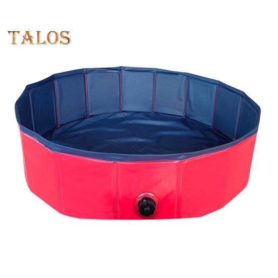 Складной бассейн для домашних животных, большая ванна для собак из ПВХ со сливным клапаном, нескользящее основание, детский бассейн-песочница для использования на открытом воздухе на пляже