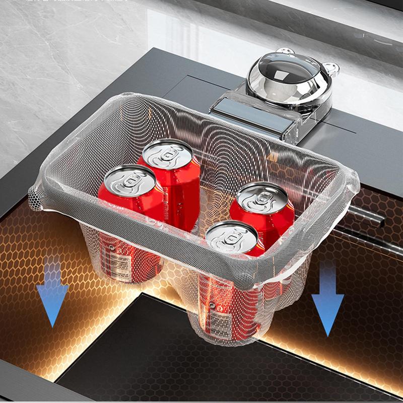 Sink Strainer Rack Food Catcher Kitchen Foldable Suction Cup Strainer Waste Catching Basket Disposable Garbage Mesh Bag