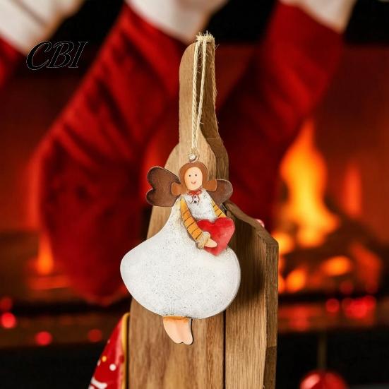 Kindergarten Christmas Activity Decor 16/24/32Pcs Wooden Ornaments, Flying Angels Decorations, Santa Claus Indoor Xmas Tree Hanging Pieces Ornaments