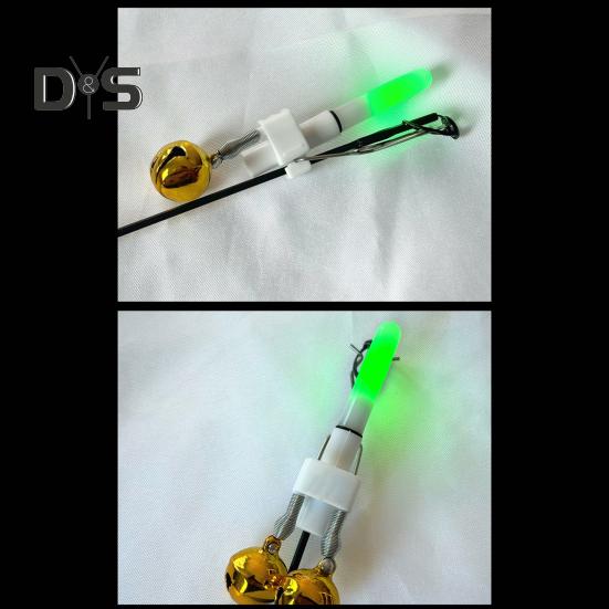 Светильник для удочки с двумя колокольчиками, светодиодный сигнализатор поклевки, ночной световой сигнализатор для удочки, датчик поклевки, рыболовные принадлежности