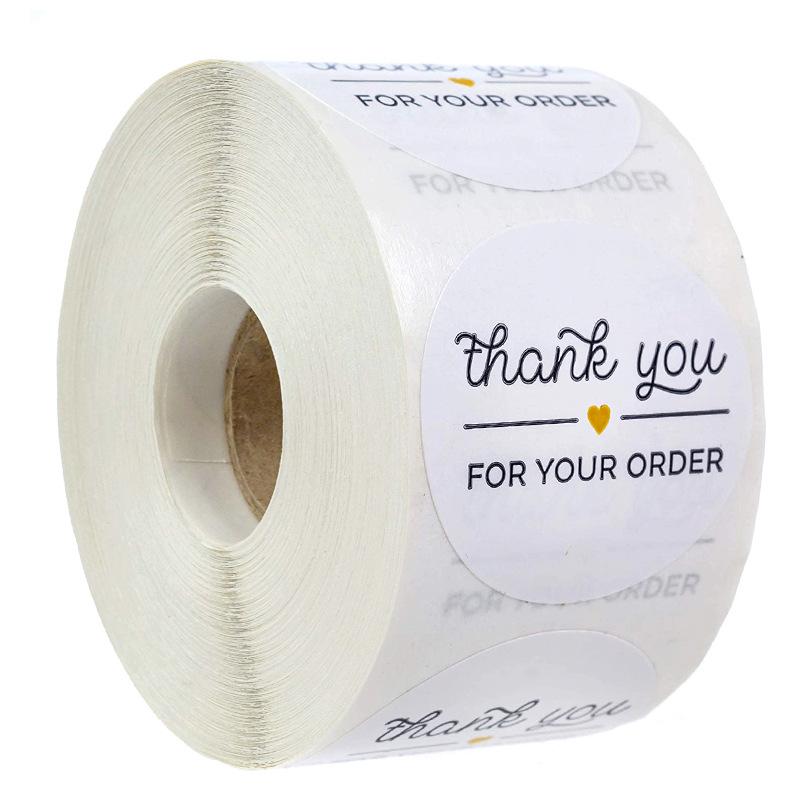50pcs thank you for supporting my business Kraft Stickers with round labels sticker for small shop handmade sticke