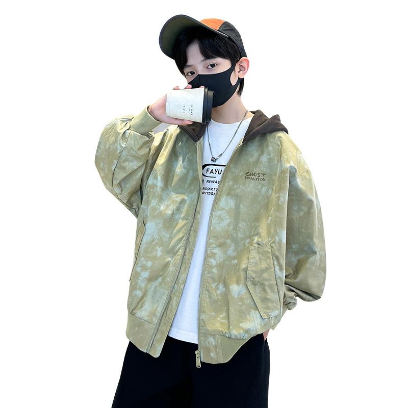 Boys Fake Two Coats Spring and Autumn Children Handsome Jacket