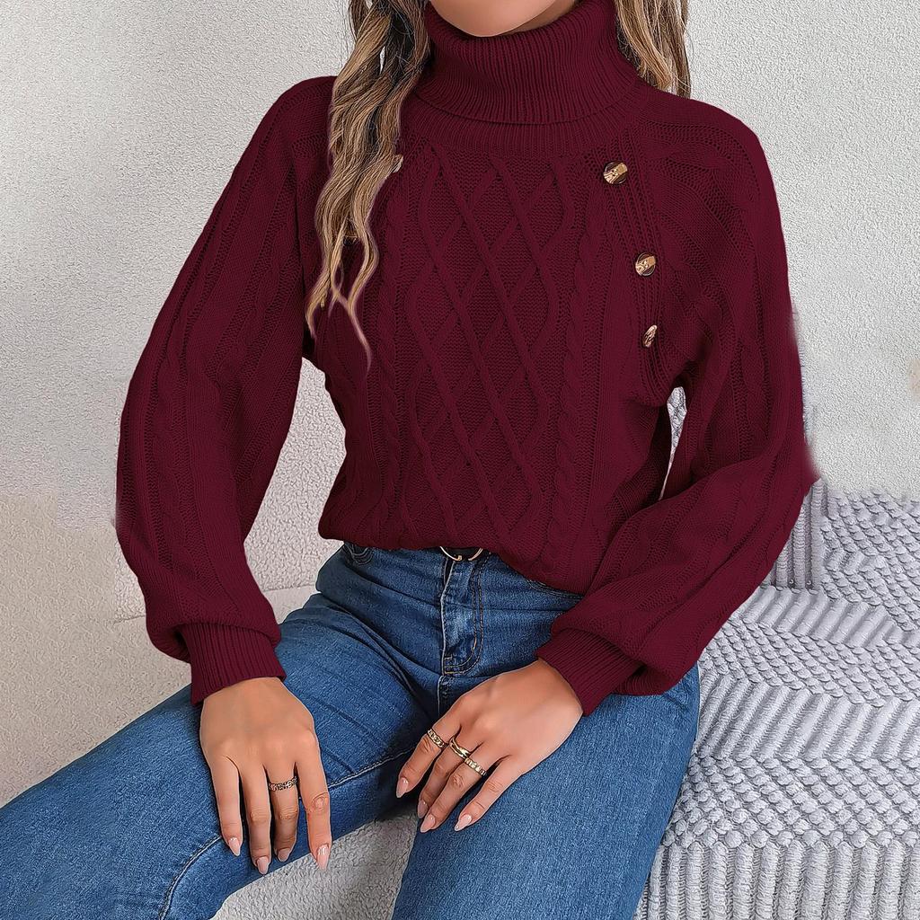 Свободный топ с длинными рукавами, однотонный кардиган, вязаный свитер с воротником-стойкой