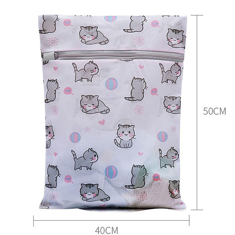 Large Capacity Washing Bag Cat Print Laundry Basket Convenient Storage Bags Household
