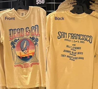 Футболка Dead and Company Сан-Франциско Август 2025 Перепечатка