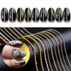 9 Types Nail Art Chains Nail Jewelry Accessories Gold Silver Metal Punk Chains